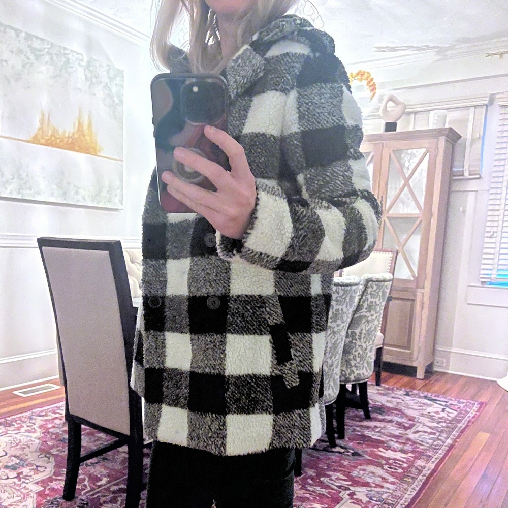 Buffalo check coat - size S